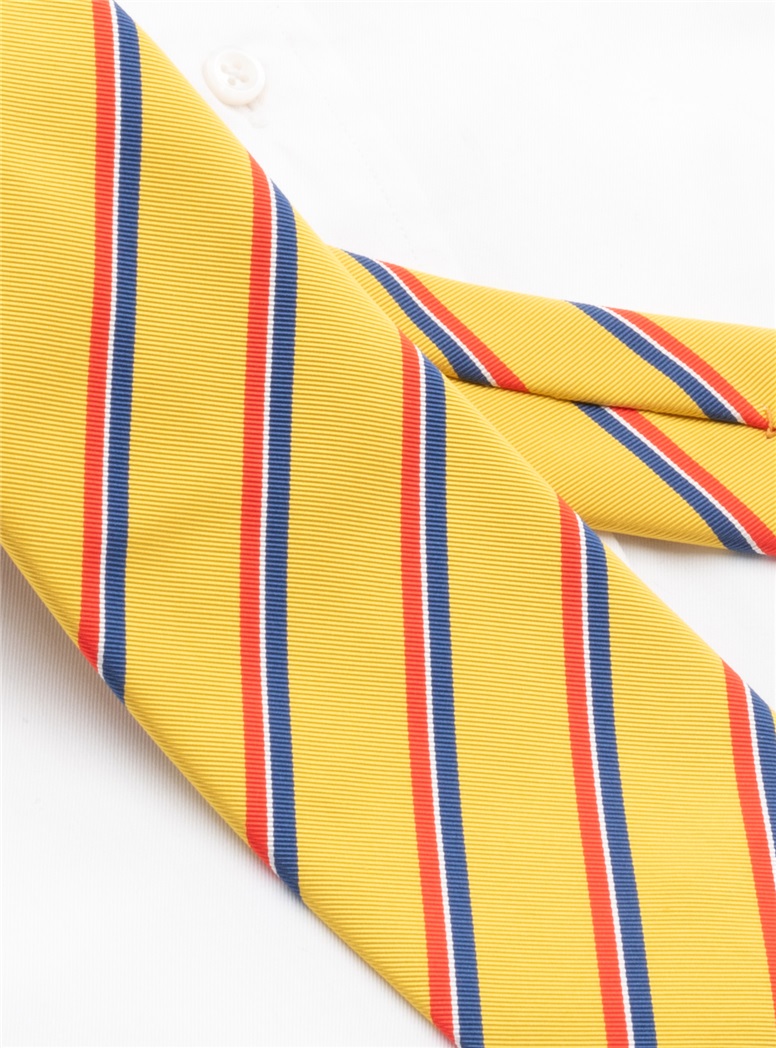 Silk Triple Striped Tie in Sun