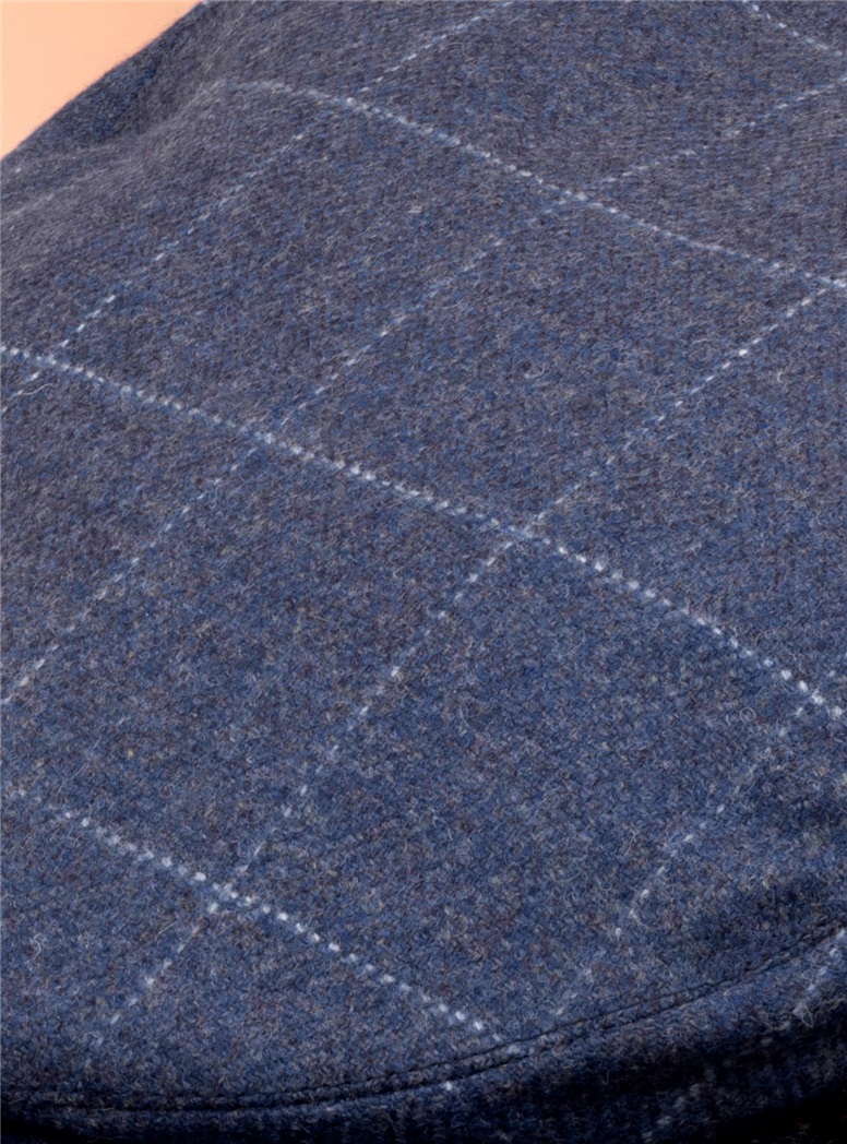Wool Helmsley Motoring Cap in Storm Blue