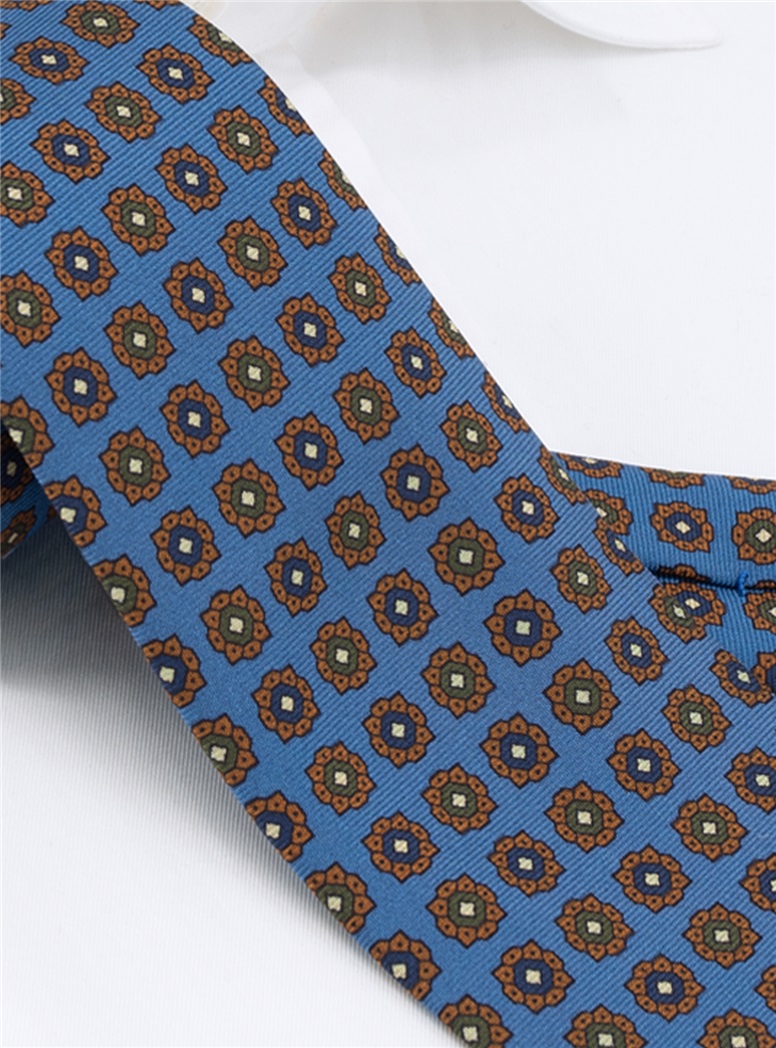 Silk Neat Tie in Cobalt