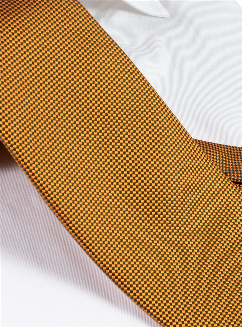 Silk Basketweave Tie in Bronze