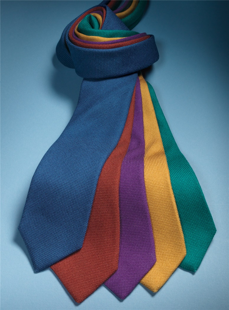 Wool, Silk and Cashmere Blend Solid Tie in Marigold
