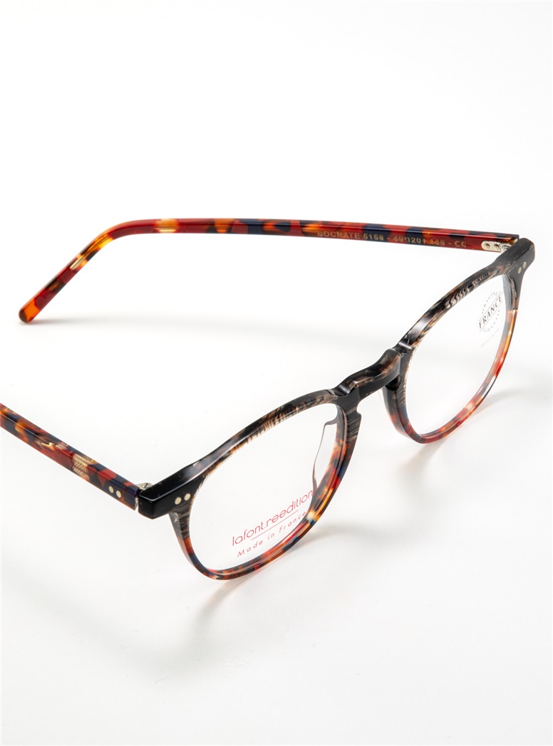 Semi-Oval Frame in Black, Mahogany and Blue