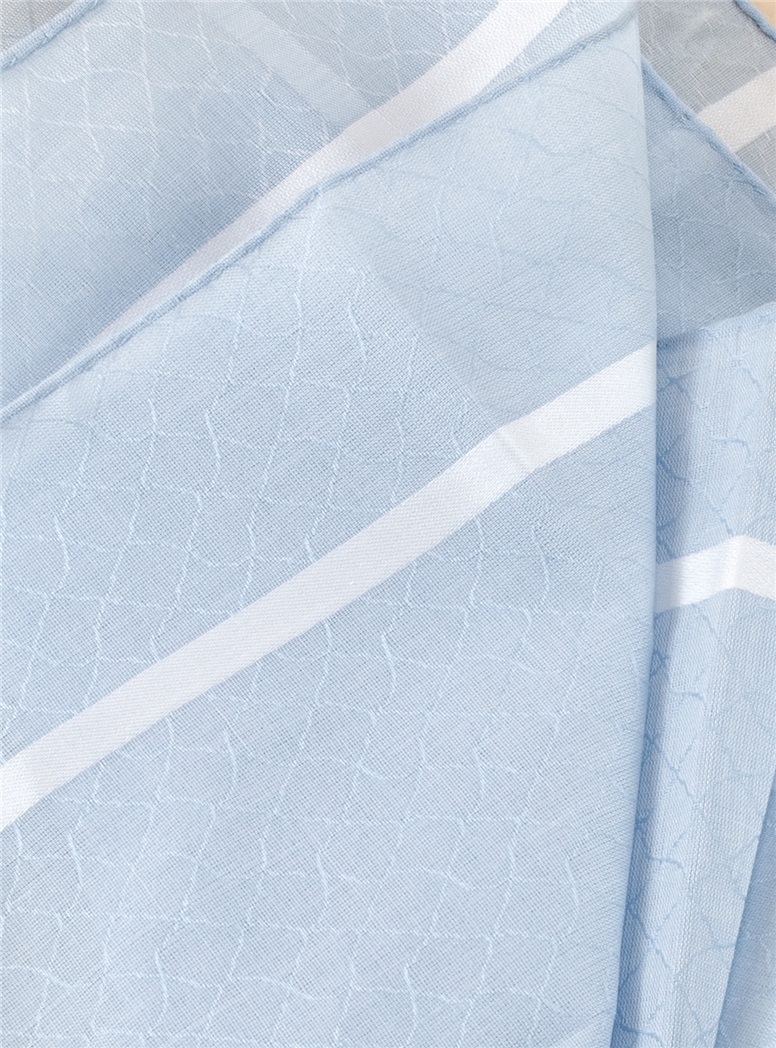 Jacquard Woven Sky Blue Cotton Pocket Square
