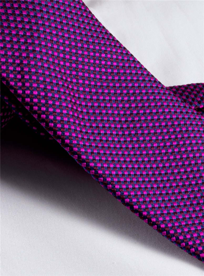 Basketweave Tie in Violet, Pink & Marine