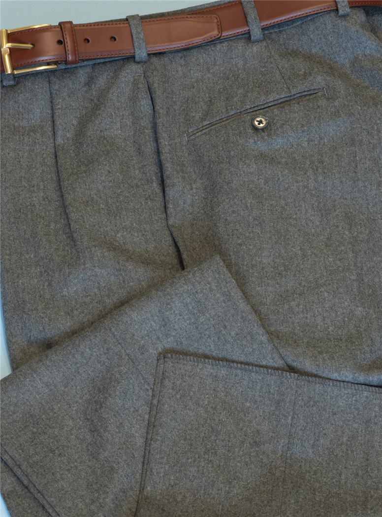Italian Flannel Trousers in Forward Pleat