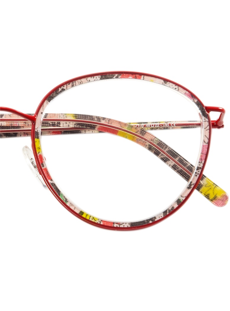 Retro Round Frames in Red Floral