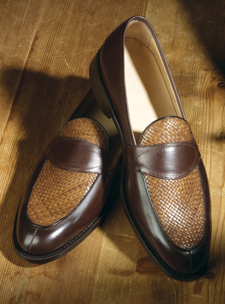 The Savannah Loafer in Brown Leather with Woven Upper