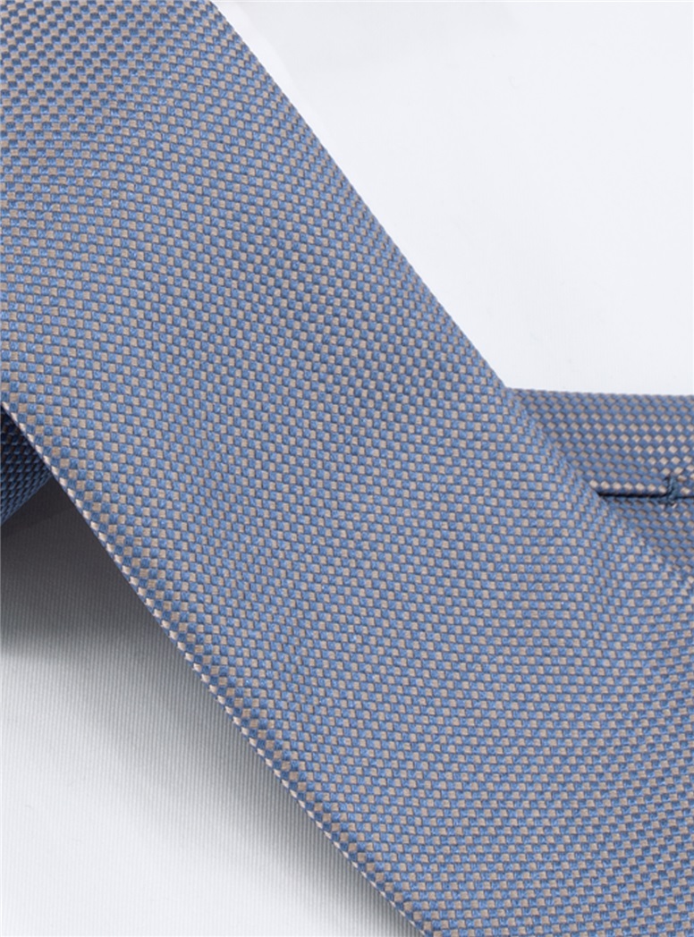 Silk Basketweave Tie in Pewter