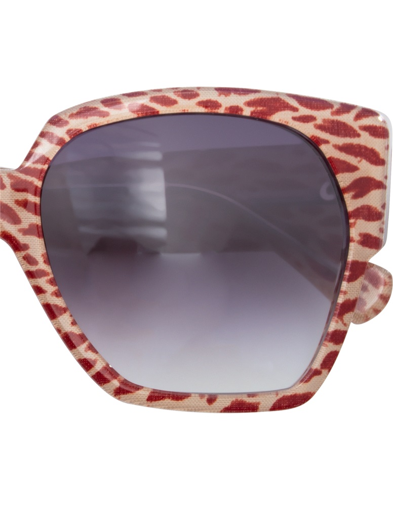 Lafont Sunglasses Square Red Print