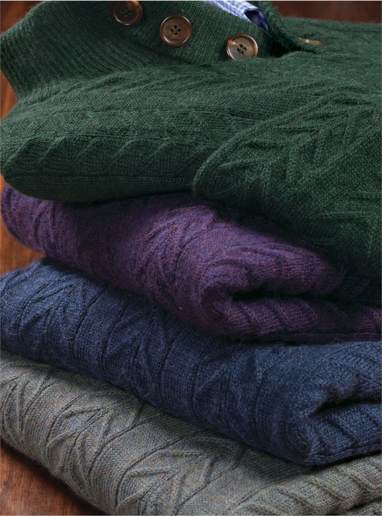 Royal Alpaca Button Collar Sweaters