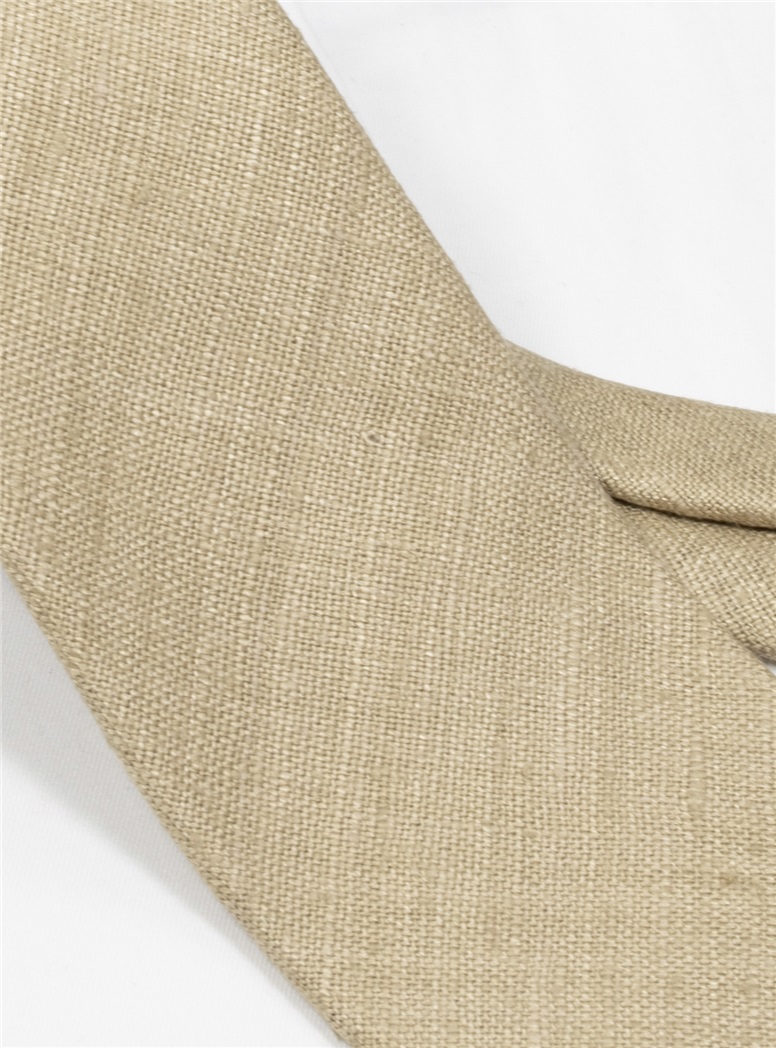 Silk Shantung Tie in Sand
