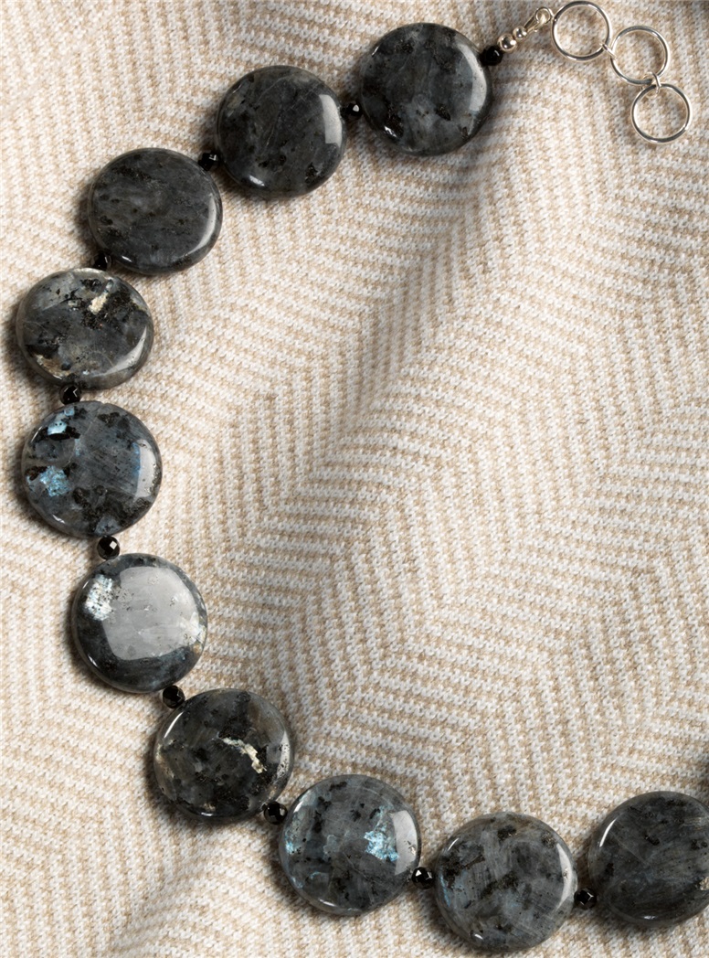 Larvikite and Black Onyx Necklace