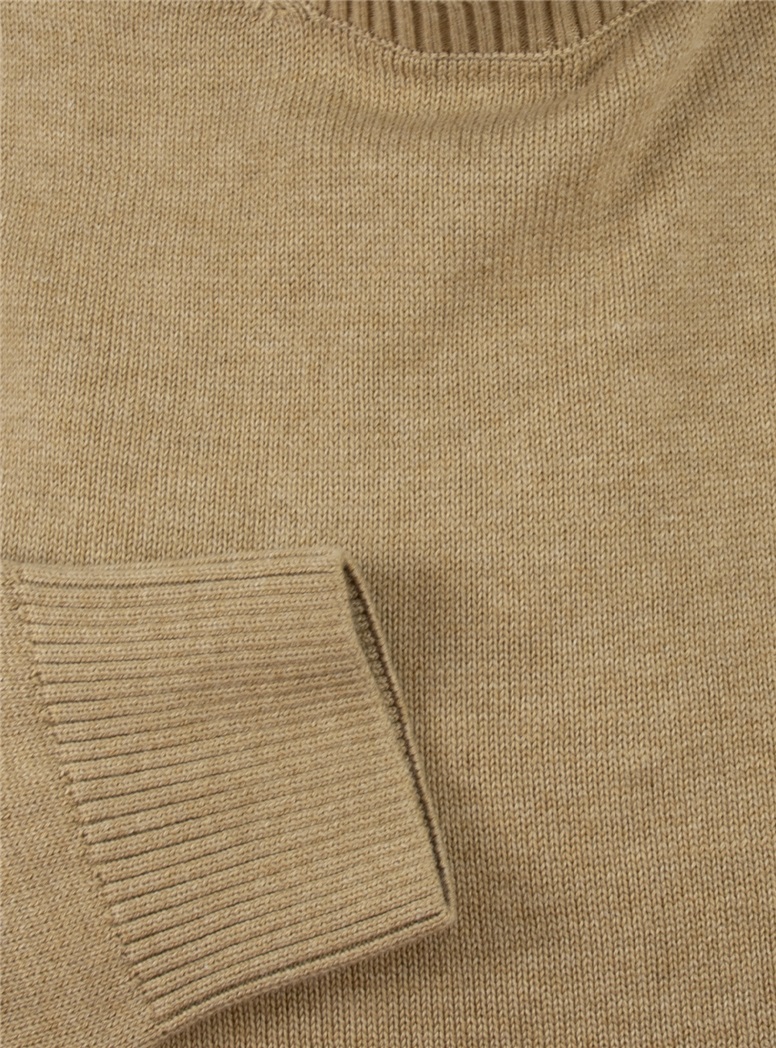 Cotton Crewneck Sweater in Oatmeal