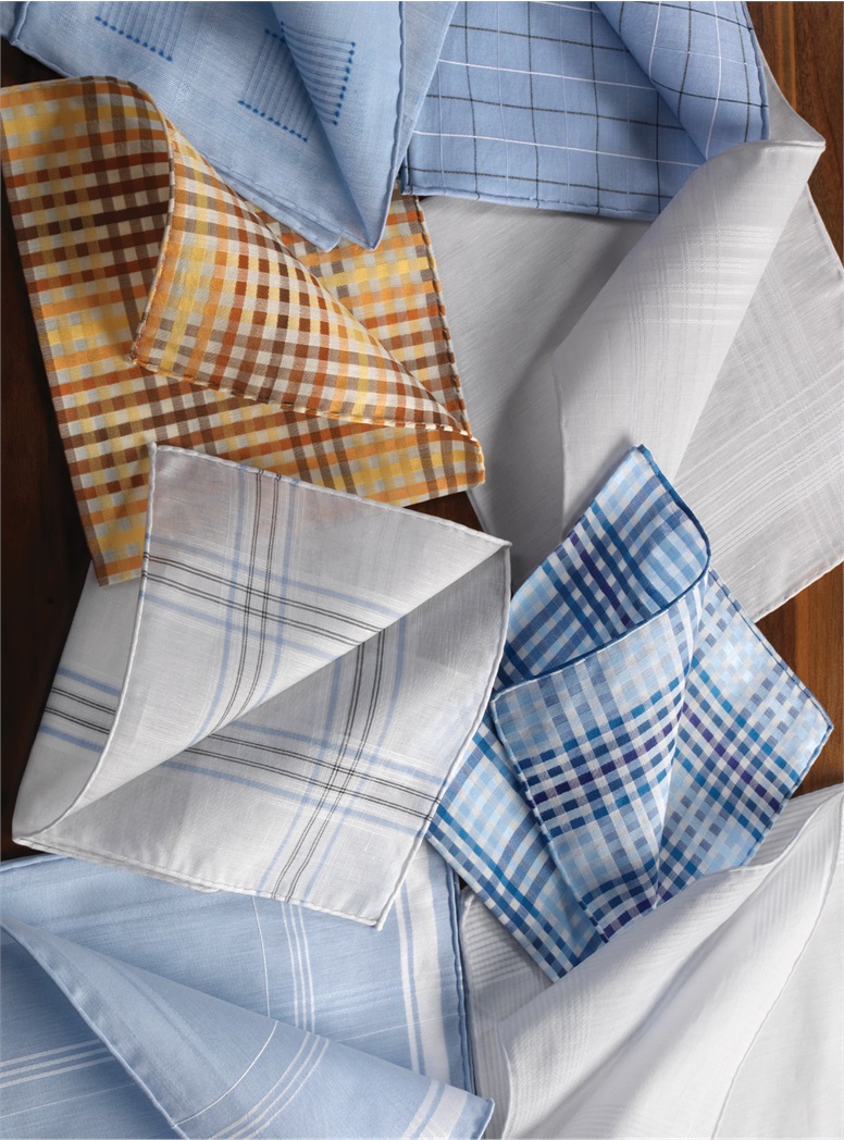Cotton Square Motif Pocket Square in Sky