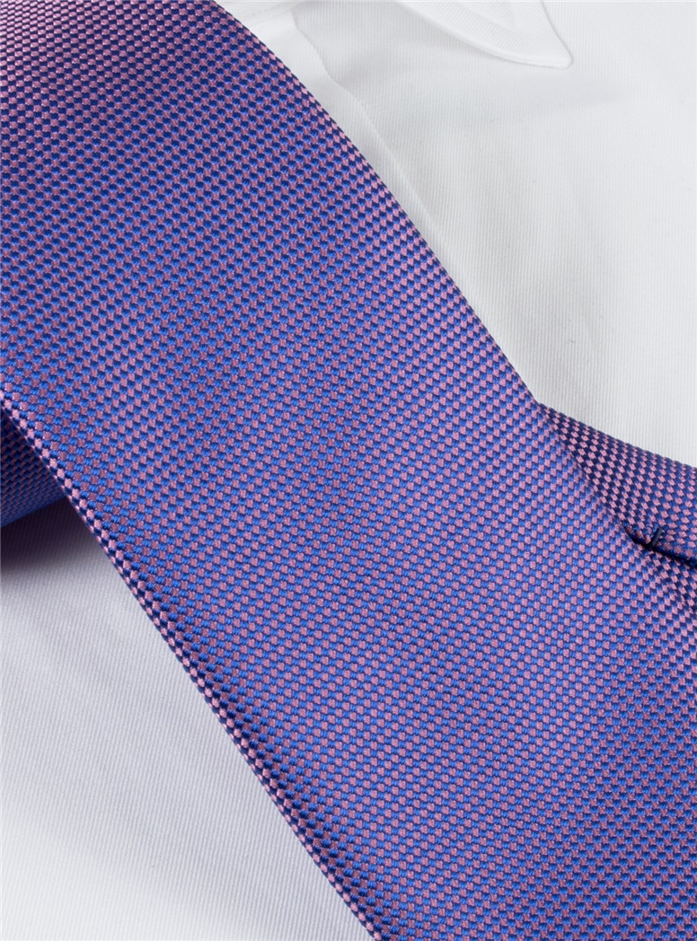 Silk Basketweave Tie in Violet