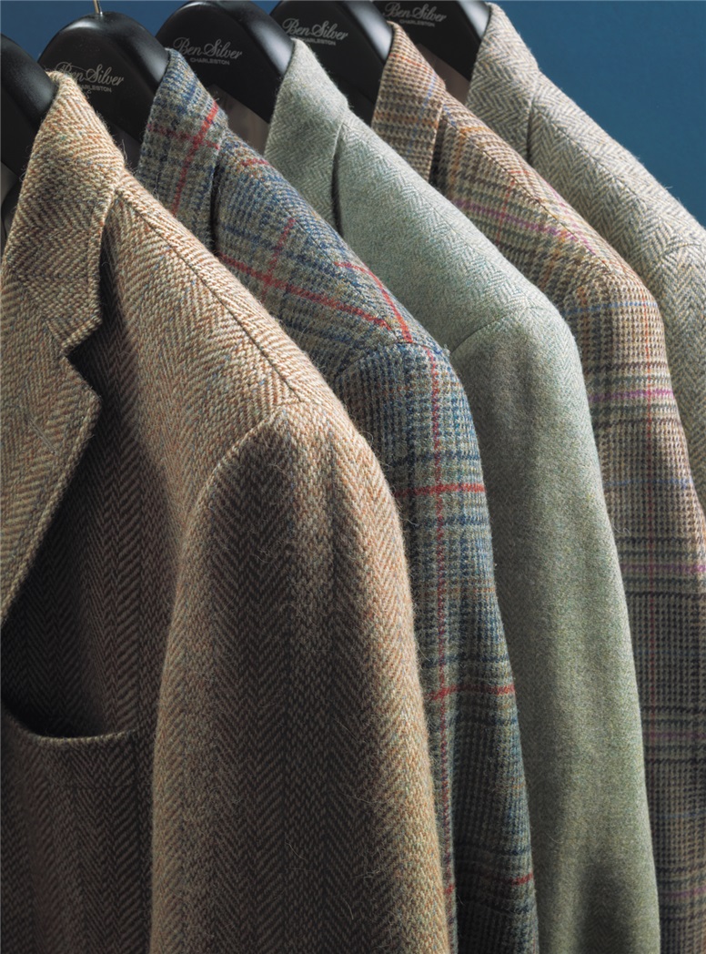 Beige and Nutmeg Glen Plaid Wool Sport Coat with Multi-Color Windowpane