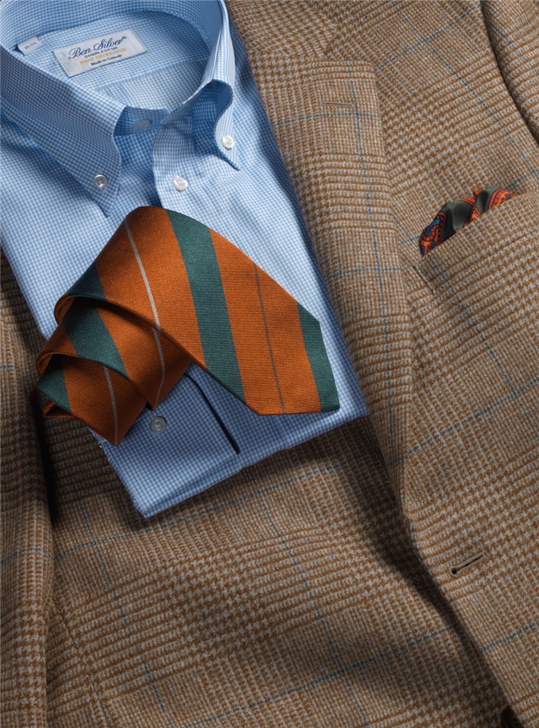 Cinnamon Glen Plaid Lambswool Sport Coat with Emerald Windowpane