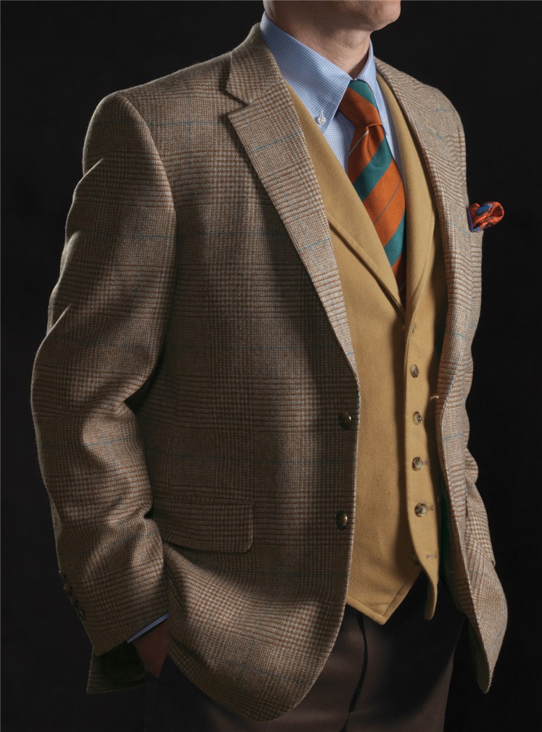 Cinnamon Glen Plaid Lambswool Sport Coat With Emerald Windowpane The Ben Silver Collection 8883