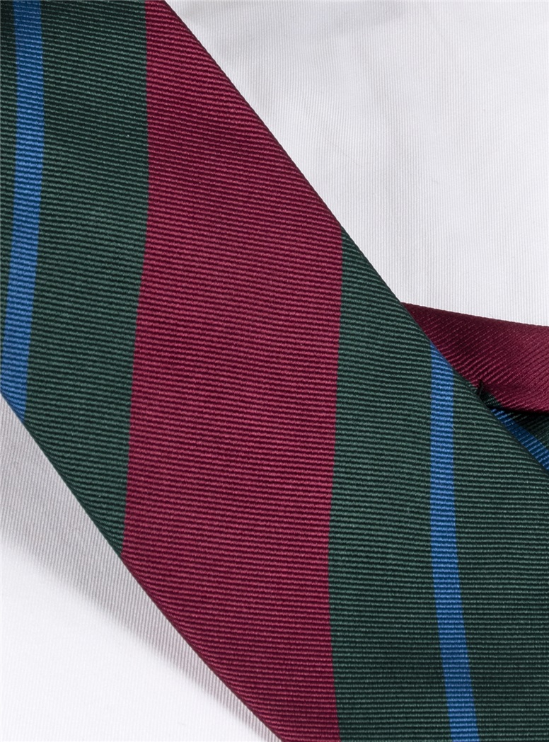 Silk Multi-Stripe Tie in Berry