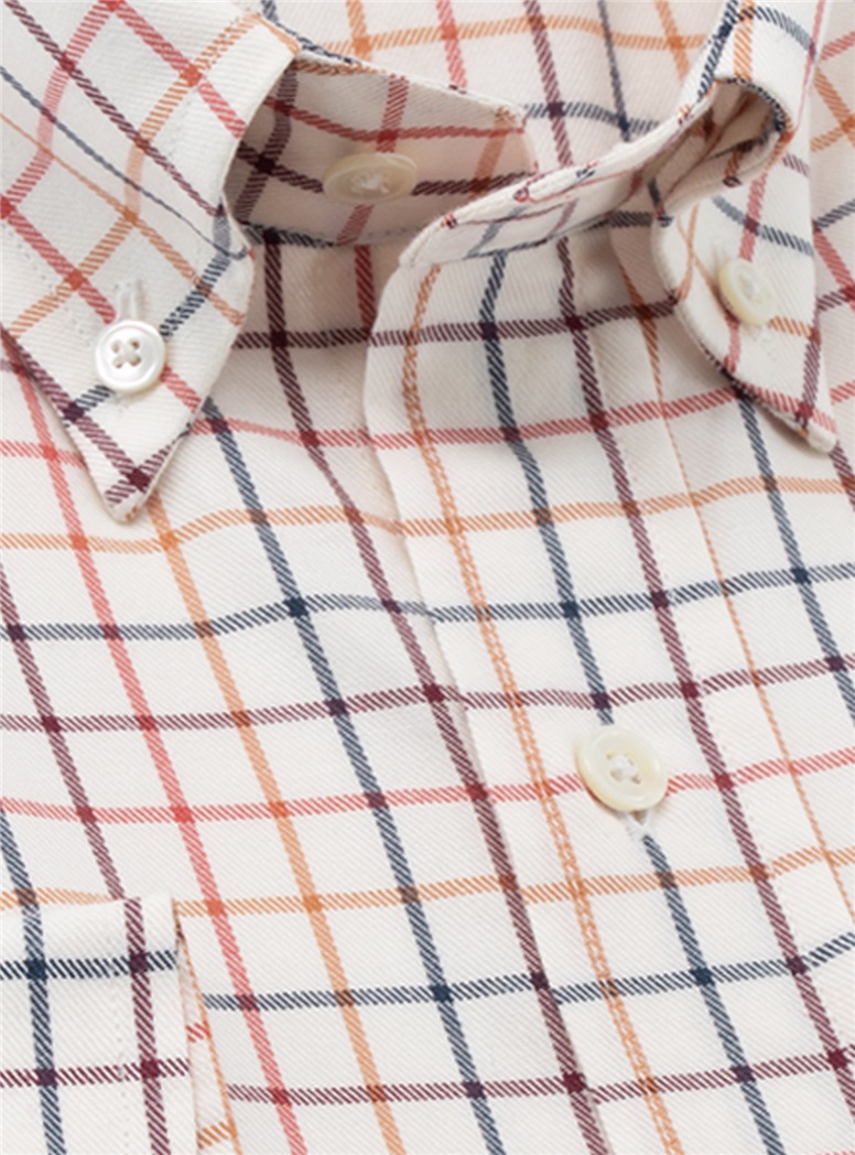 Brown, Rust, and Khaki Check Button Down