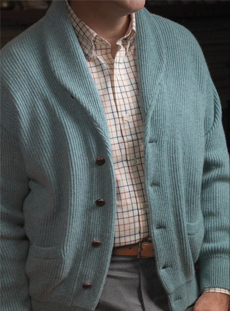 Brown, Rust, and Khaki Brushed Cotton Tattersall Button Down