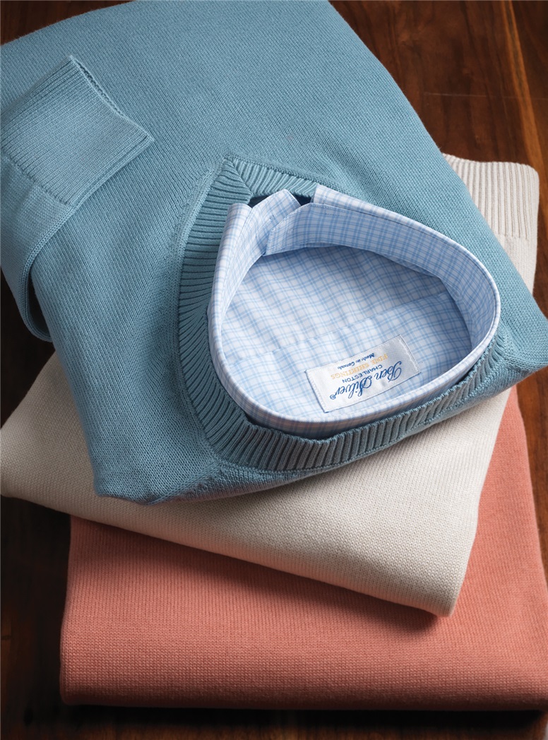 Cotton V-neck Sweaters