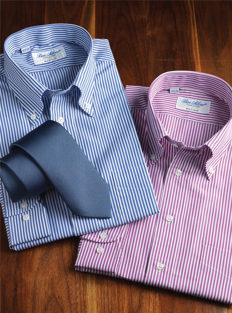 Cobalt Bengal Stripe Button Down