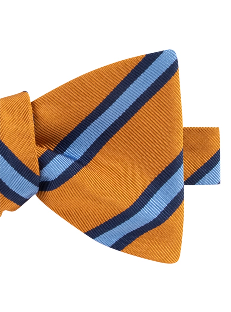 Mogador Silk Stripe Bow Tie in Copper