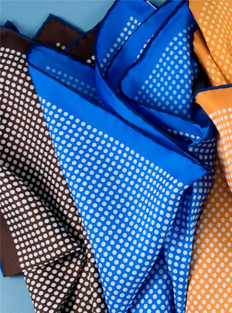 Silk Printed Polka Dots Pocket Squares