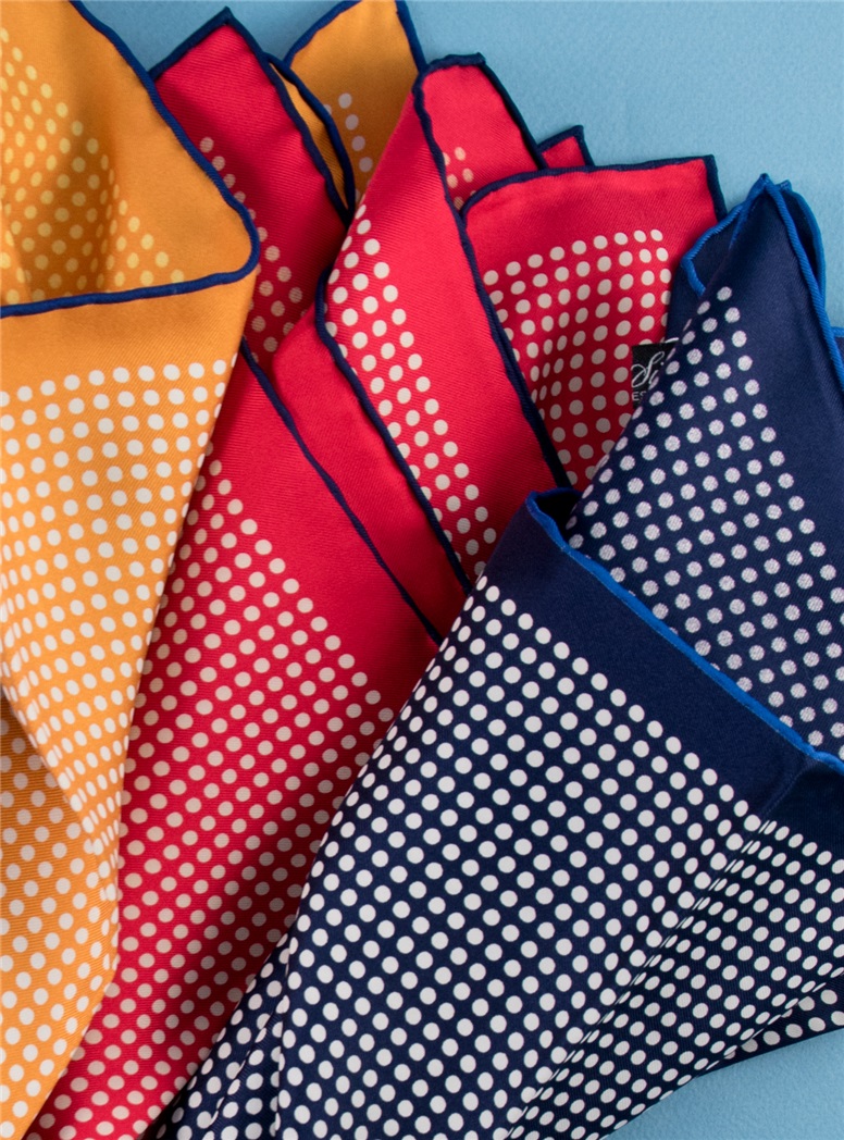 Silk Printed Polka Dots Pocket Squares