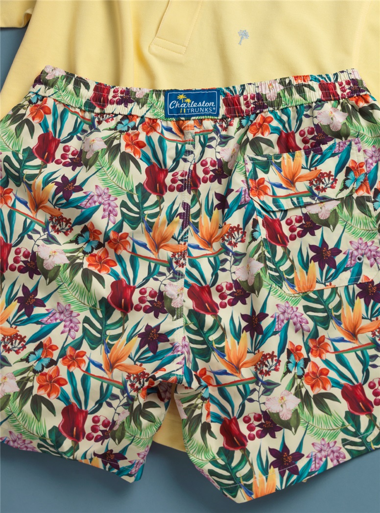 Tropical Floral Print Charleston Trunks