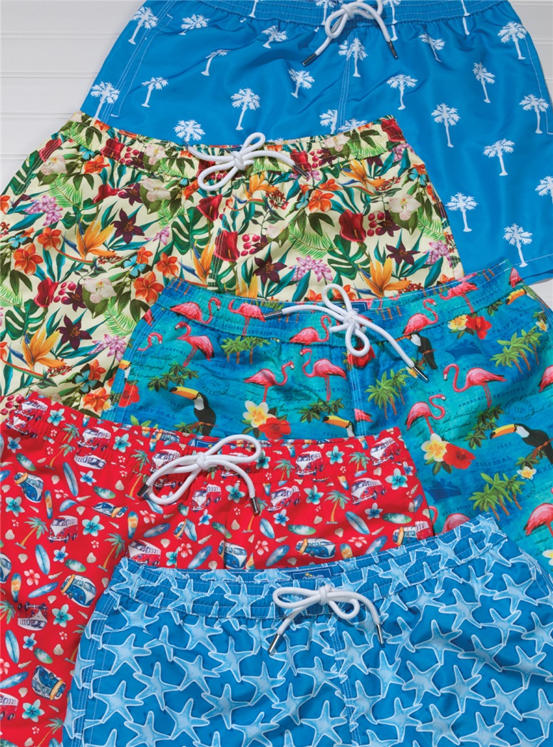 Tropical Floral Print Charleston Trunks