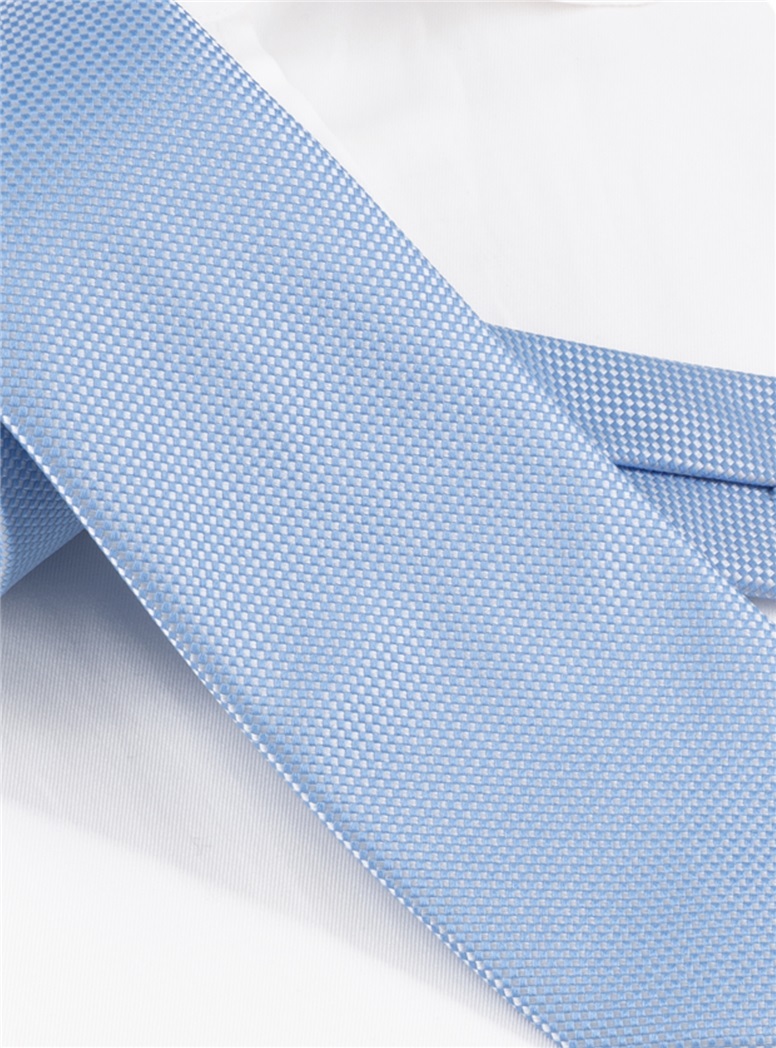 Silk Basketweave Tie in Sky