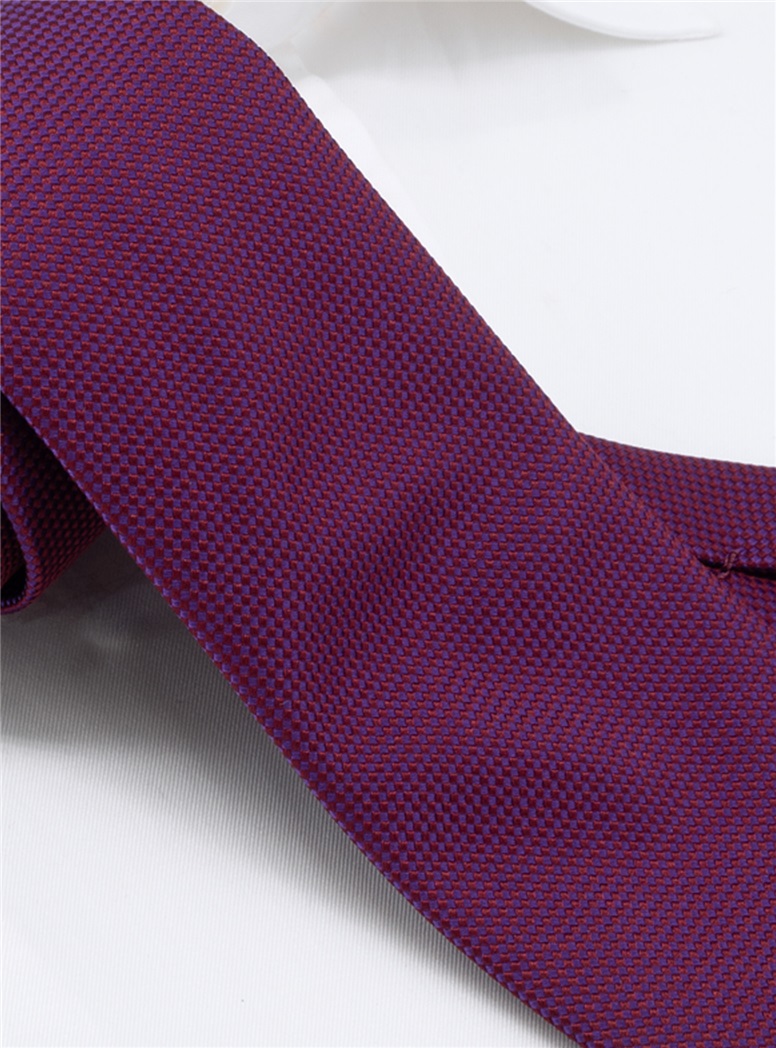 Silk Basketweave Tie in Orchid