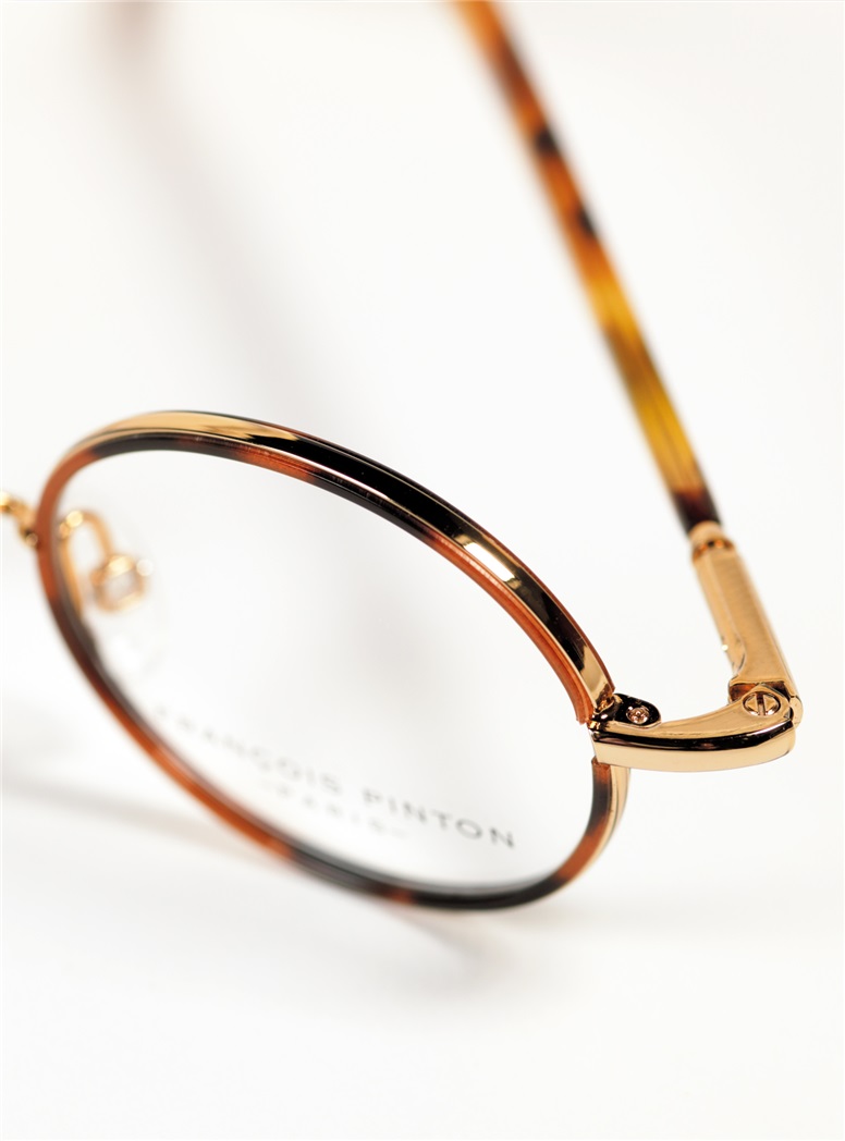 Nearly Oval Wire Frame in Tortoise with Gold