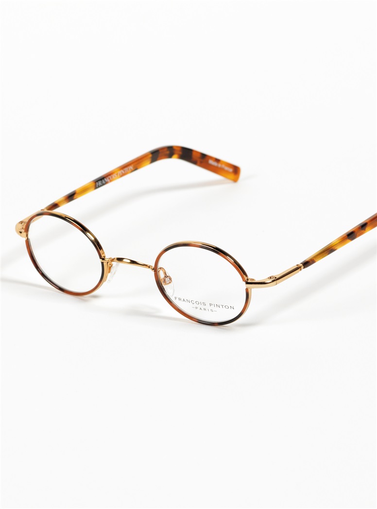 Nearly Oval Wire Frame in Tortoise with Gold