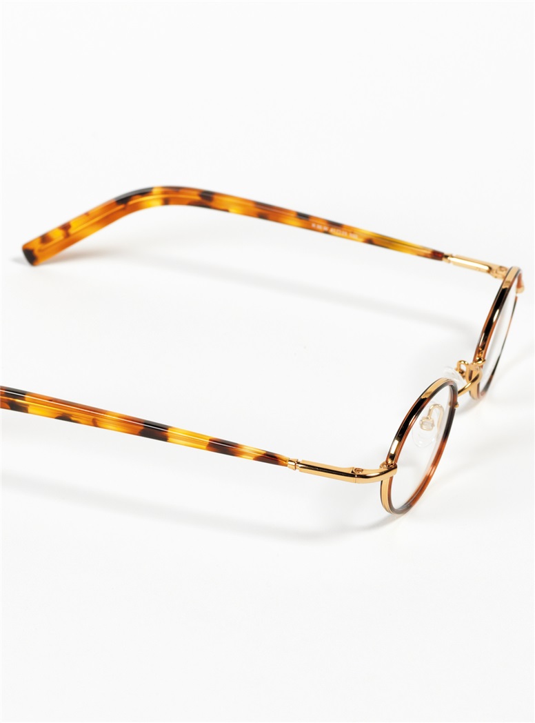 Nearly Oval Wire Frame in Tortoise with Gold