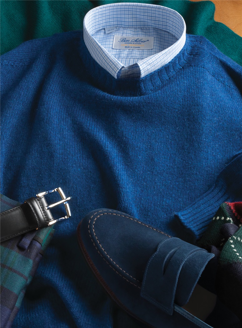 Cashmere Crewneck Sweater in Marine