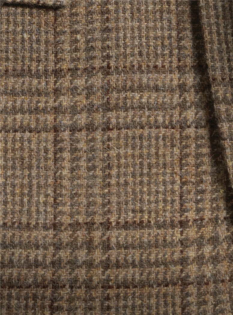 Tan and Brown Glen Plaid Tweed Sport Coat