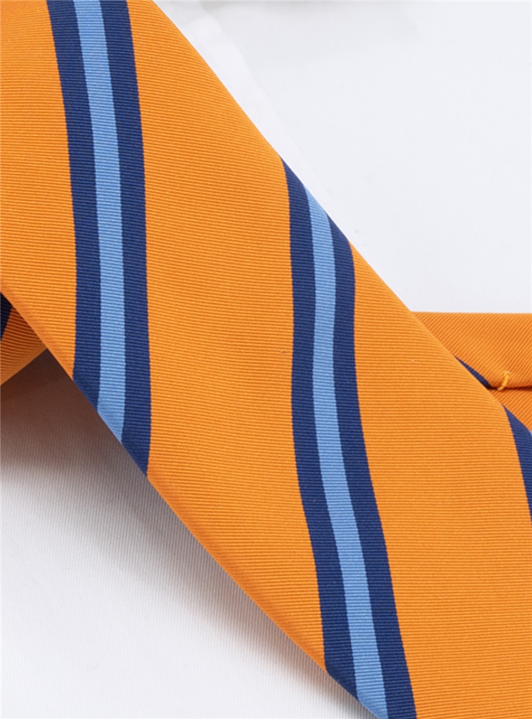 Mogador Silk Striped Tie in Marigold