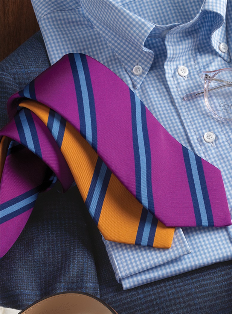 Mogador Silk Striped Tie in Marigold