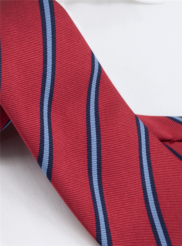 Silk Striped Tie in Rose