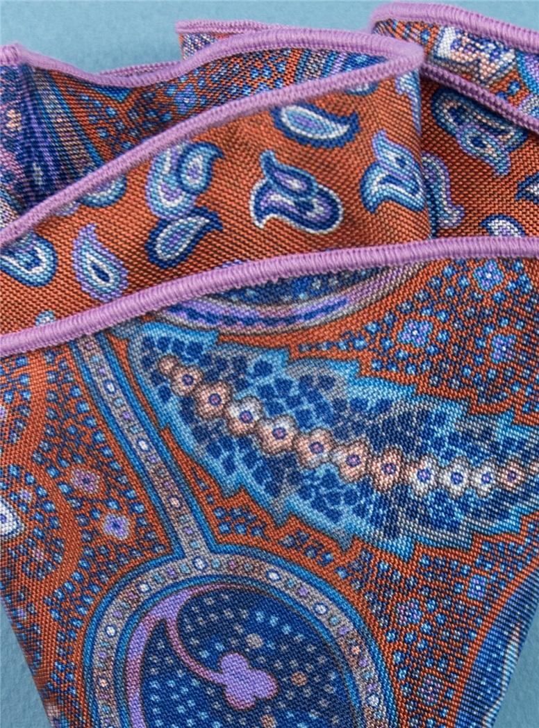 Silk Paisley Reversible Pocket Square