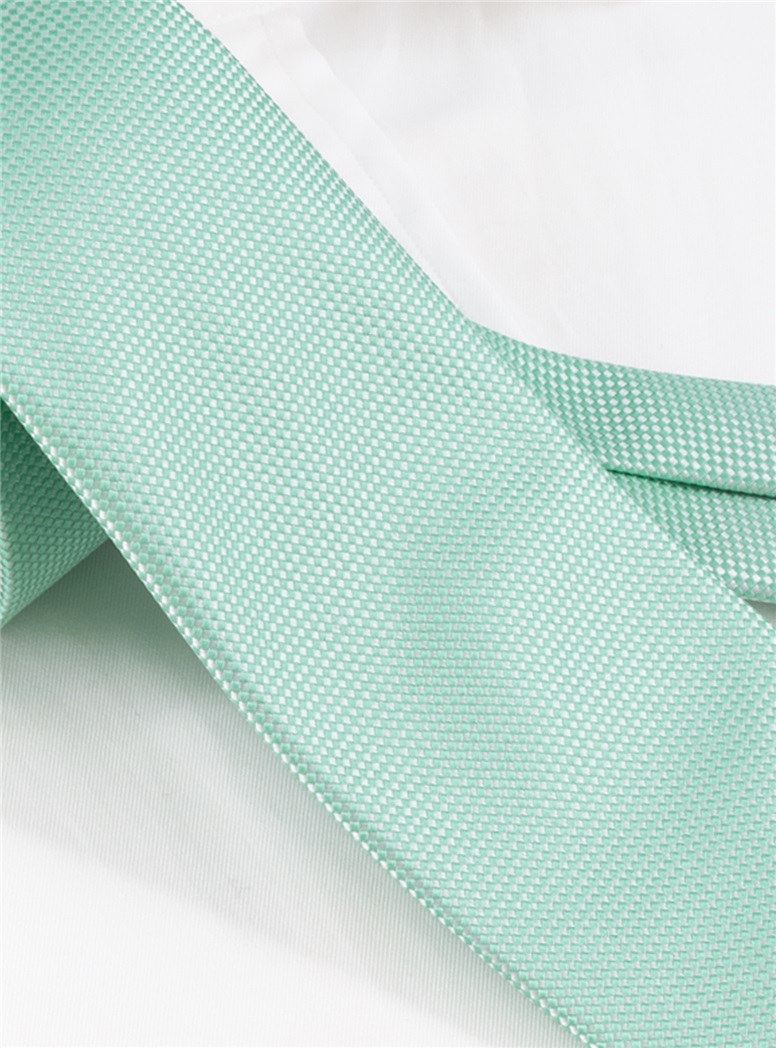Silk Basketweave Tie in Aqua