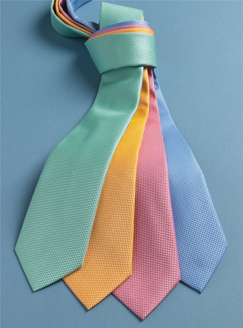 Silk Basketweave Tie in Aqua