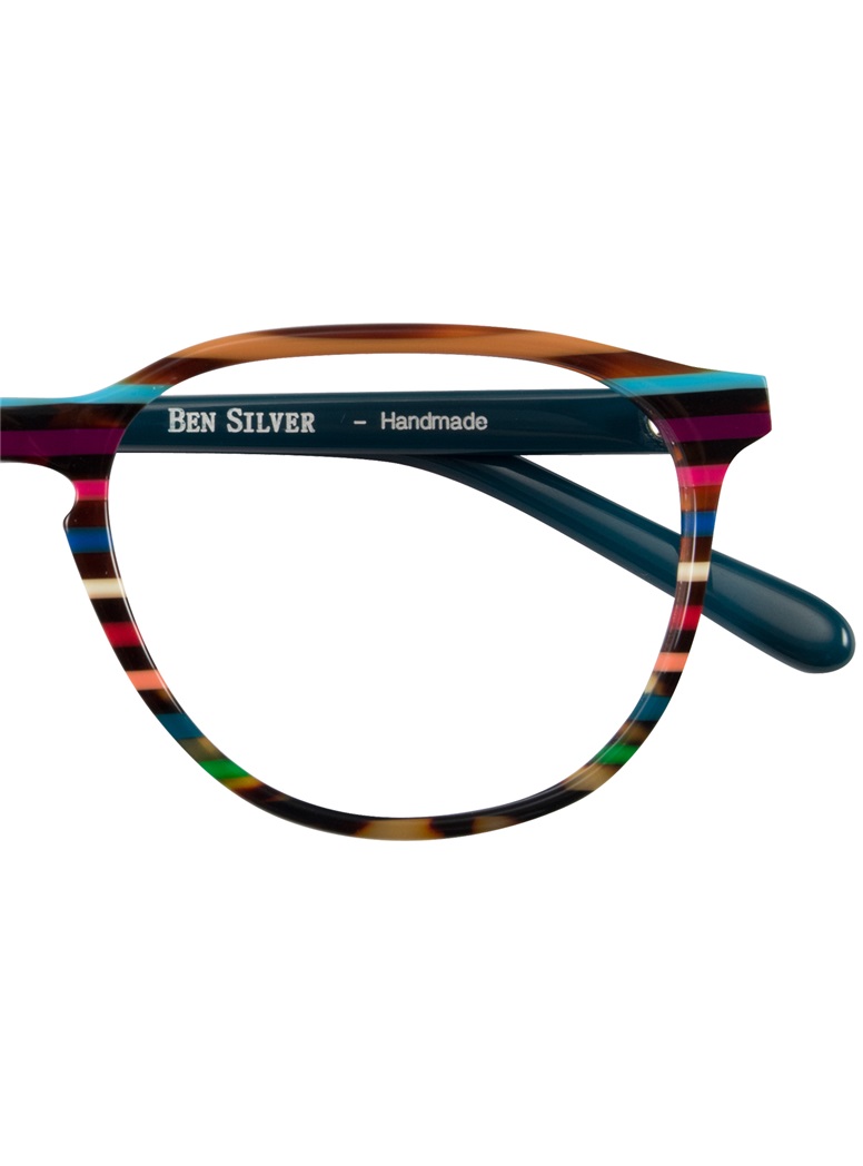 Multi-Colored Handmade Frame in Caramel, Sky, and Plum