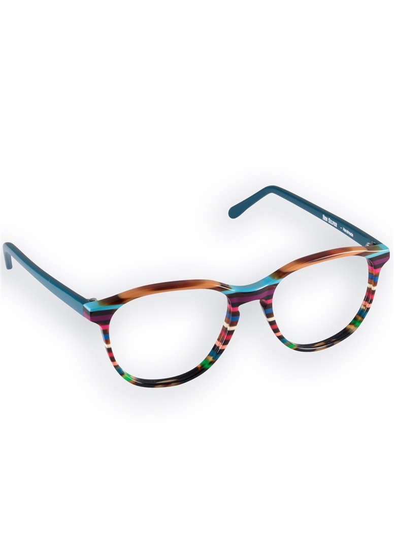 Multi-Colored Handmade Frame in Caramel, Sky, and Plum