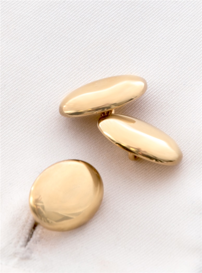 Gold Stone Oval Cufflinks