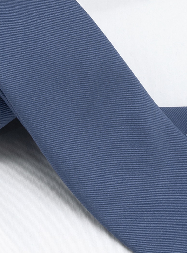 Silk Signature Solid Tie in Slate Blue