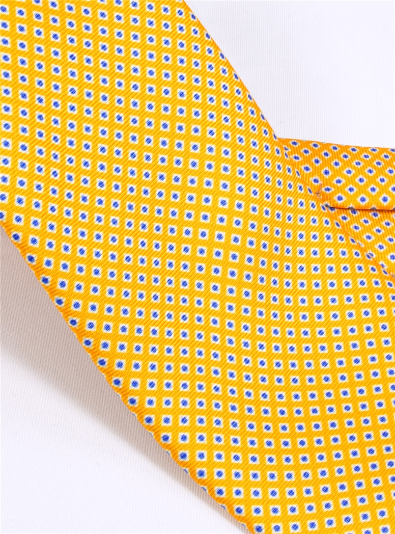 Silk Printed Dots Tie in Marigold